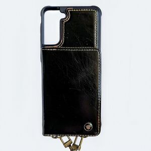 Black Leather Phone Case Galaxy